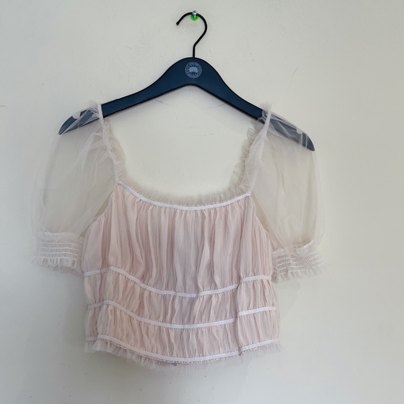 Alice+Olivia Ashlyn shirred crop top Sz M - Picture 6 of 12